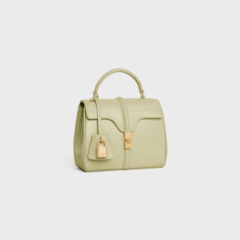 MINI 16 in satinated calfskin - ALMOND GREEN - 16 - 1 | CELINE