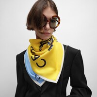 ผ้าผืนสี่เหลี่ยมผ้าไหมทวิลล์ - สีฟ้า/สีครีม/สีเหลือง -  - 2 | CELINE