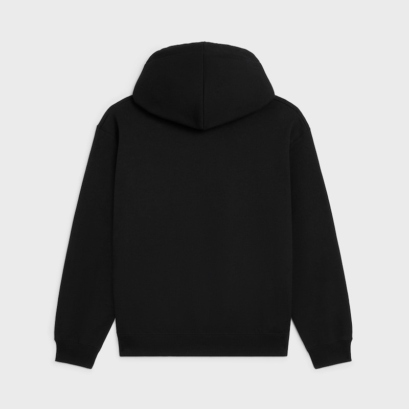 hoodie IN cotton fleece - BLACK/WHITE/BLUE -  - 1 | CELINE