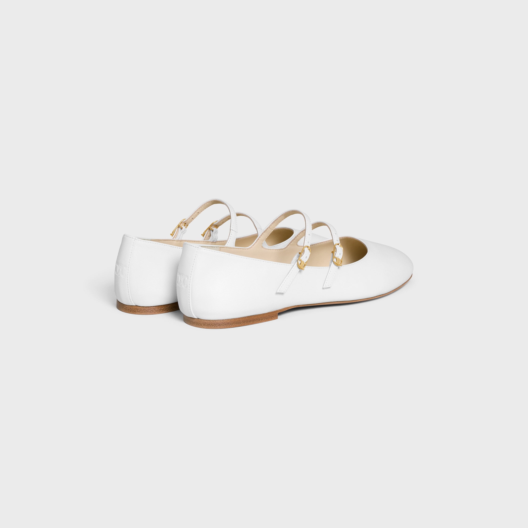 LES BALLERINES CELINE DOUBLE STRAP IN LAMBSKIN - ARCTIC