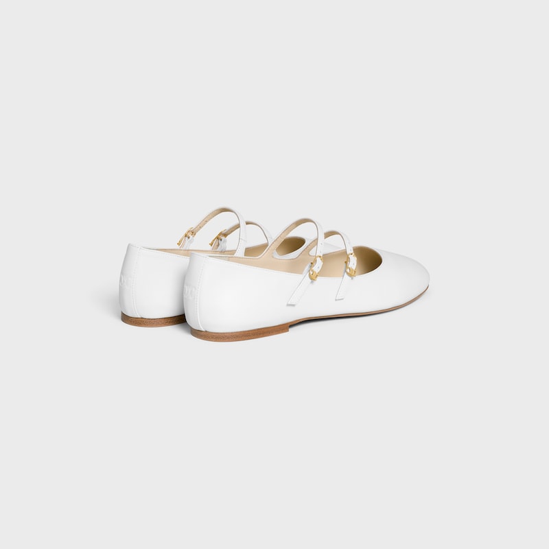 LES BALLERINES CELINE DOUBLE STRAP IN LAMBSKIN - ARCTIC WHITE -  - 1 | CELINE