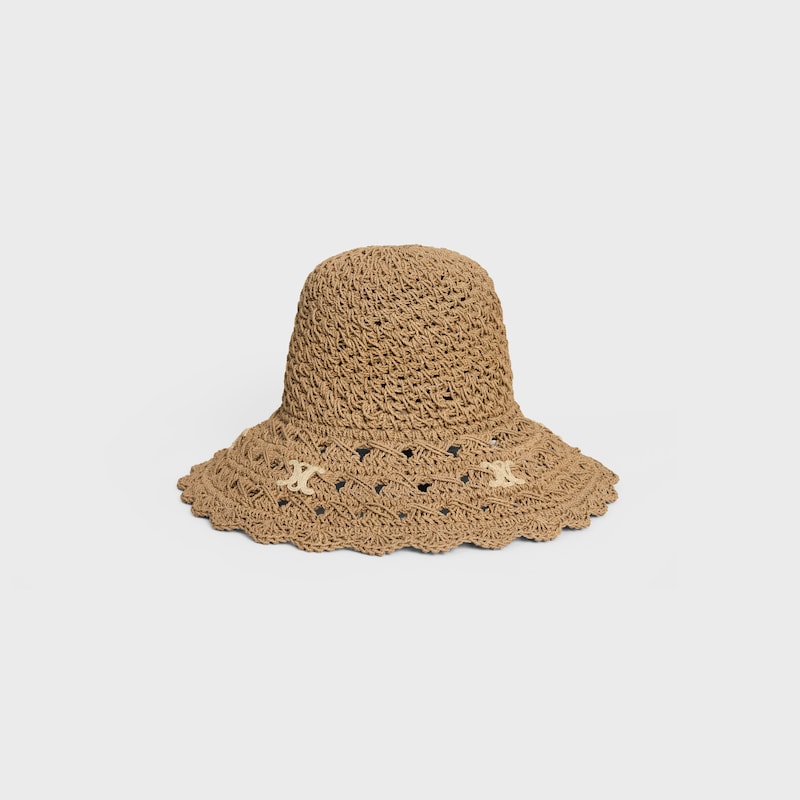 triomphe hat IN openwork raffia - HONEY -  - 1 | CELINE