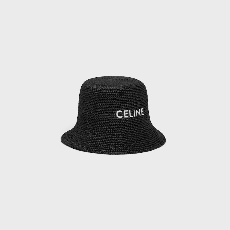 bucket hat IN Raffia - BLACK -  - 1 | CELINE