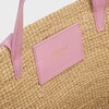 TEEN SUPPLE CELINE CLASSIC PANIER IN Raffia and calfskin - SILK PINK - HOBO AND TOTE BAGS - 4 | CELINE