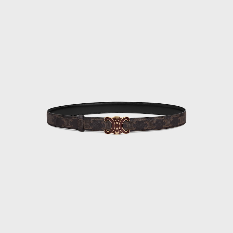 Wendbarer Riemen 25 mm AUS Taurillonleder und Triomphe Canvas -  -  - 1 | CELINE