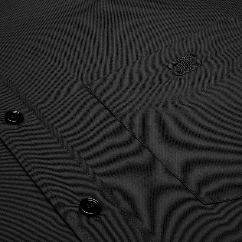 chemise large twill soie - Noir -  - 1 | CELINE
