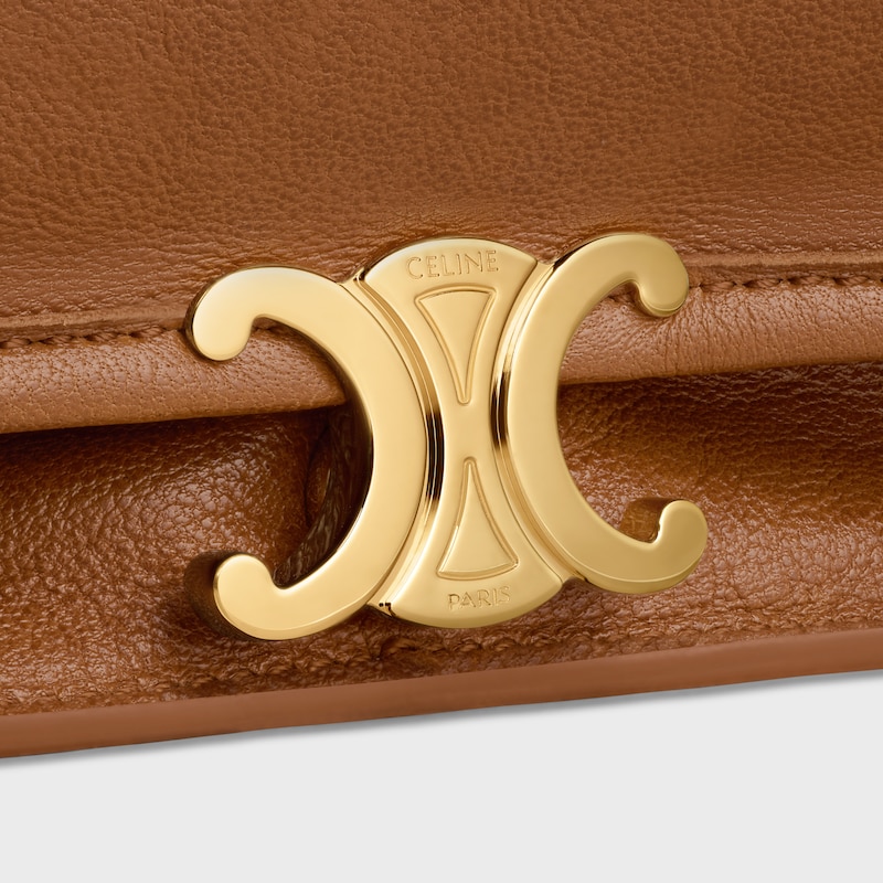 SOFT TRIOMPHE BESACE IN SUPPLE SHINY LAMBSKIN - SOFT TAN - SHOULDER BAGS - 1 | CELINE
