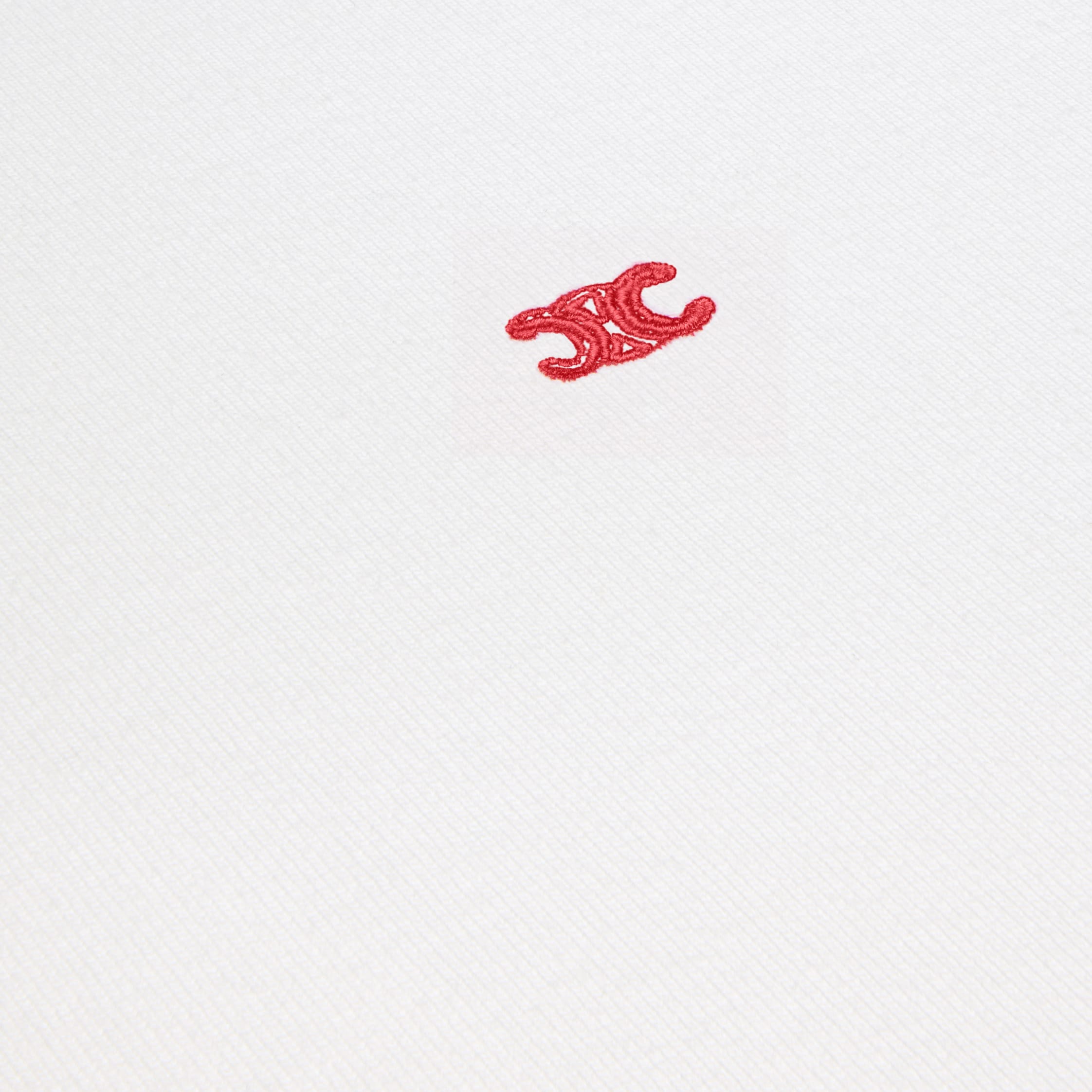 loose T-SHIRT IN cotton jersey - OFF WHITE / ROUGE CERISE | CELINE