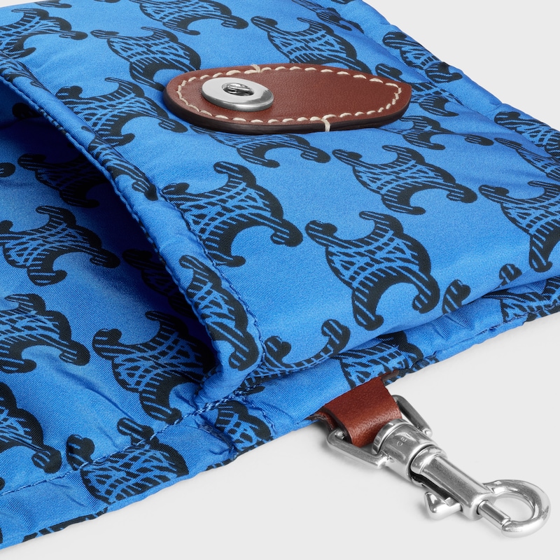 KEYRING CARD HOLDER CELINE PADDED  IN NYLON AND CALFSKIN - ULTRA BLUE / BLACK - CHARMS - 1 | CELINE