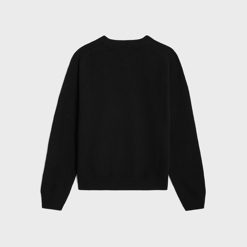 triomphe crew neck sweater in cashmere - BLACK -  - 1 | CELINE