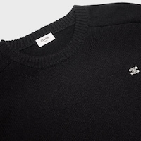 triomphe crew neck sweater in wool and cashmere - BLACK / OFF WHITE -  - 2 | CELINE