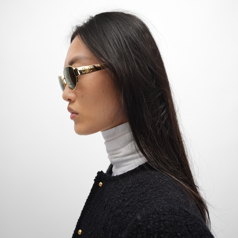 Lunettes de soleil Triomphe Metal 01 en M&eacute;tal - OR/VERT -  - 1 | CELINE