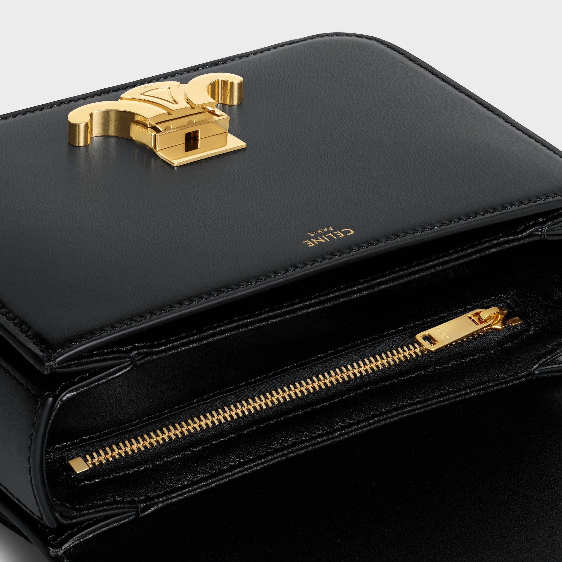 TEEN GARANCE bag IN shiny calfskin - BLACK | CELINE