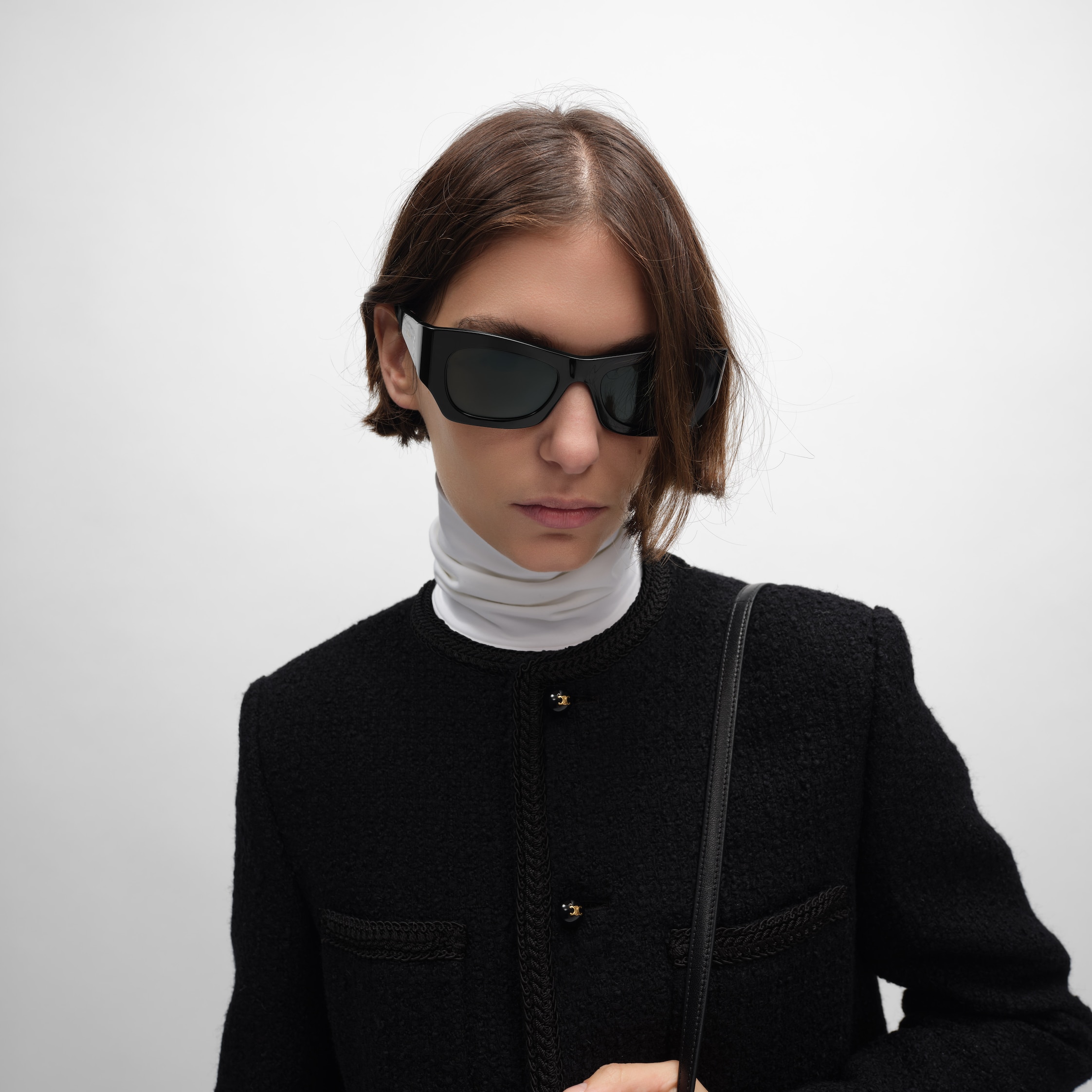 Graphic S333 sunglasses in Acetate - BLACK | CELINE