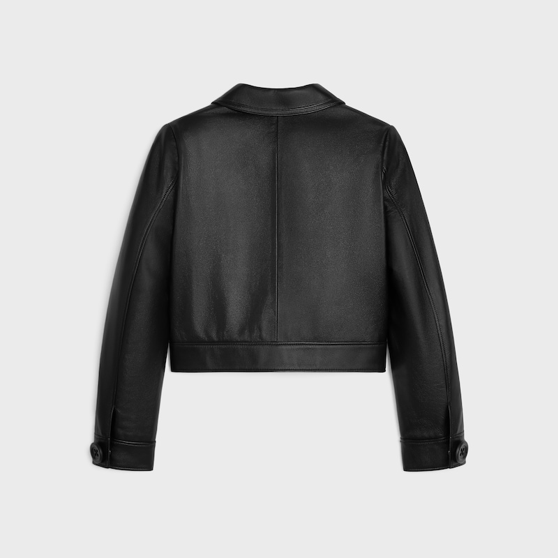 straight blouson jacket in soft lambskin - BLACK -  - 1 | CELINE