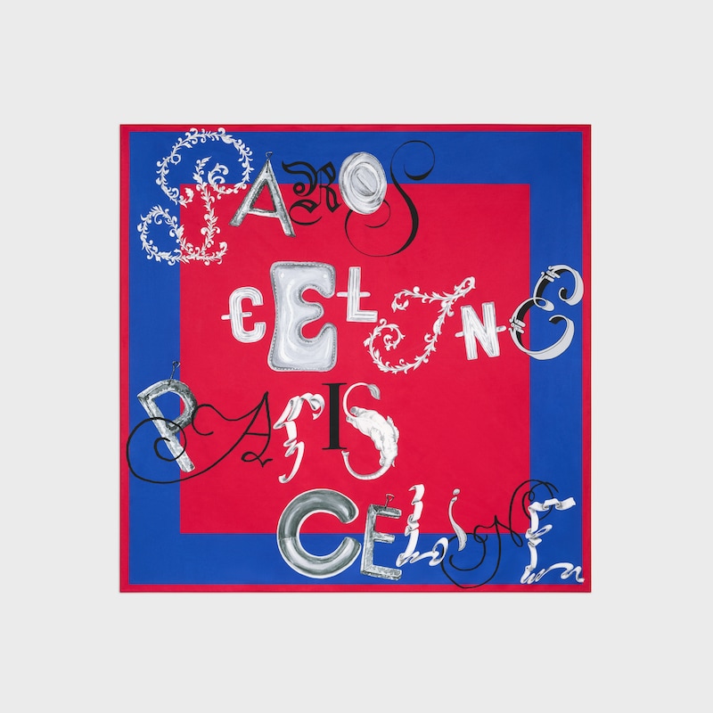 square IN silk twill - RED/BLUE/MULTICOLOR -  - 1 | CELINE