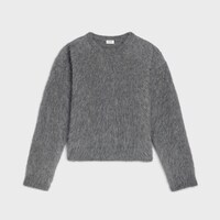 크루넥 스웨터 - 브러시드 모헤어 - 미디엄 그레이 -  - 1 | CELINE