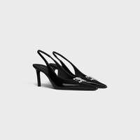 CELINE ALMA TRIOMPHE SLINGBACK IN GLOSSY CALFSKIN - BLACK -  - 2 | CELINE