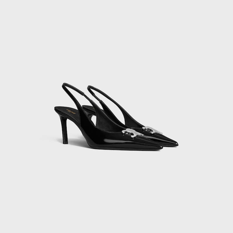 CELINE ALMA TRIOMPHE SLINGBACK EN CUIR DE VEAU GLACÉ - Noir -  - 1 | CELINE