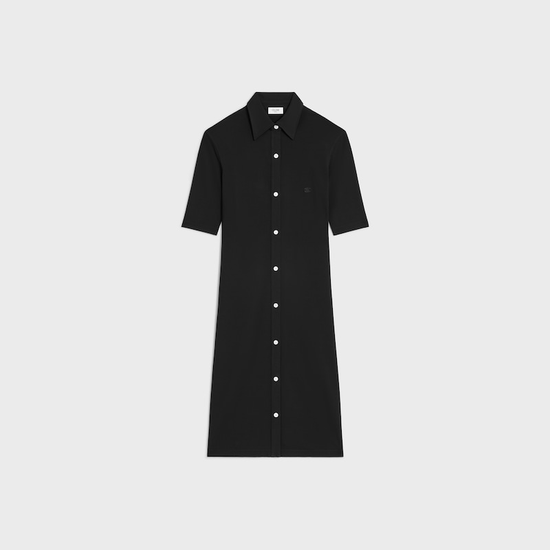 shirt dress IN viscose jersey - BLACK -  - 1 | CELINE