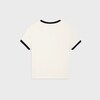 クロップドTシャツ / コットンジャージー - クリーム / ブラック