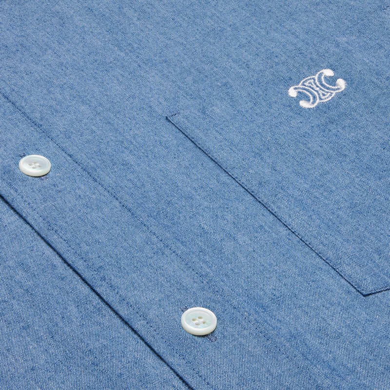 loose shirt in chambray cotton - INDIGO RINSE -  - 1 | CELINE