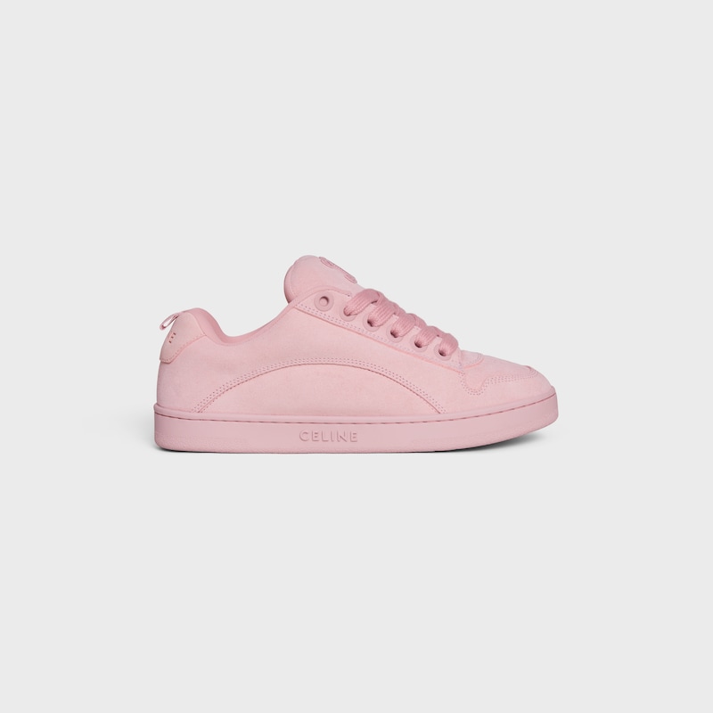 CELINE HUNTINGTON - LOW TOP SNEAKERS IN SUEDE CALFSKIN AND MESH - LIGHT PINK -  - 1 | CELINE