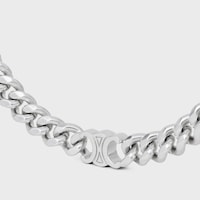 Collier Small Gourmette Triomphe en Laiton Rhodié - ARGENT -  - 2 | CELINE