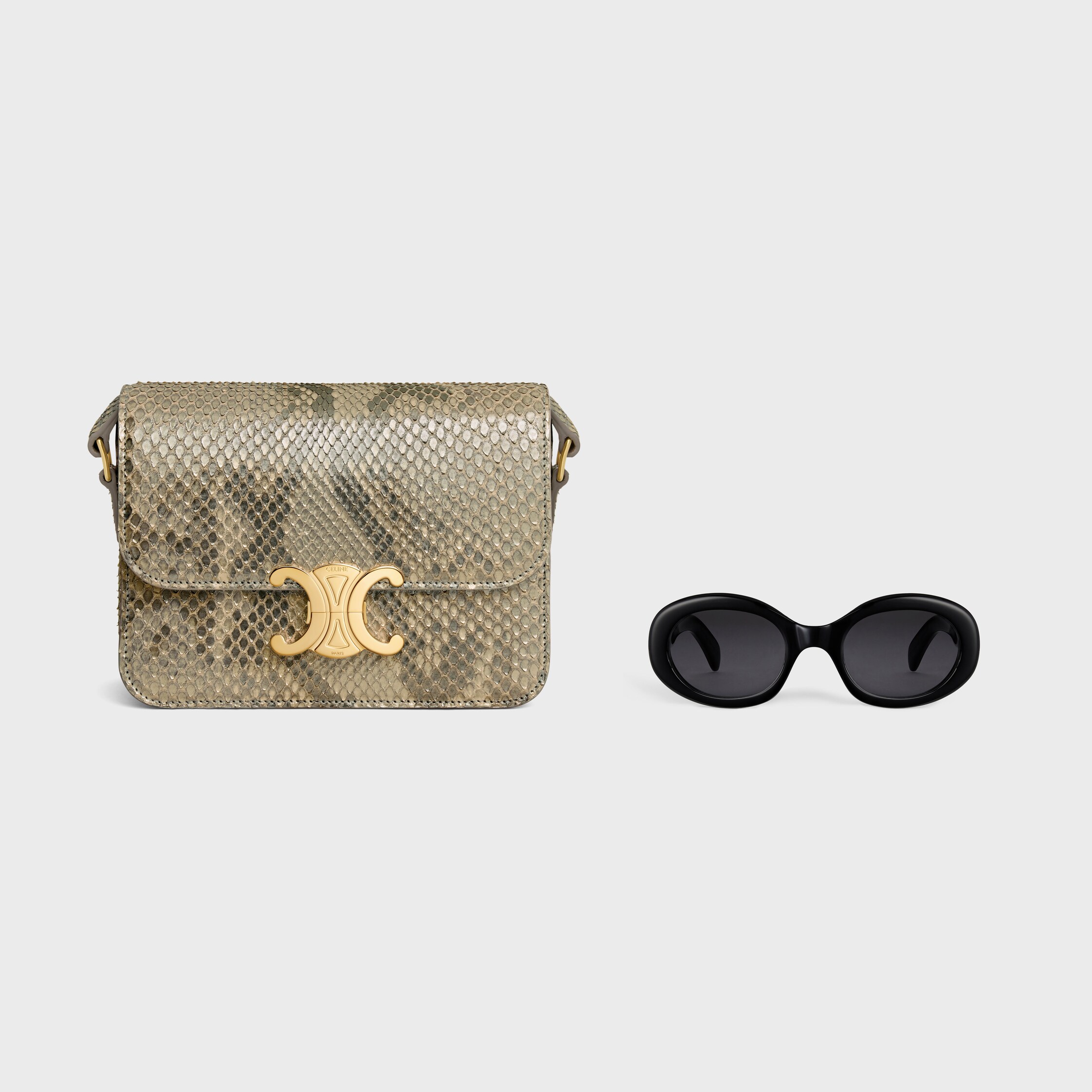 TEEN TRIOMPHE BAG IN pearly python - NATURAL | CELINE