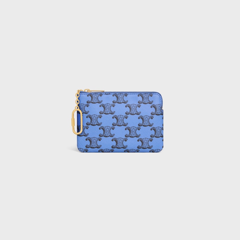Coin Purse  IN TRIOMPHE CANVAS - BLUE / BLACK - COIN AND CARD HOLDERS - 1 | CELINE