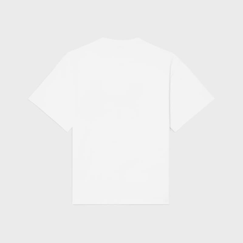t-shirt IN cotton jersey - OPTIC WHITE / BLACK -  - 1 | CELINE