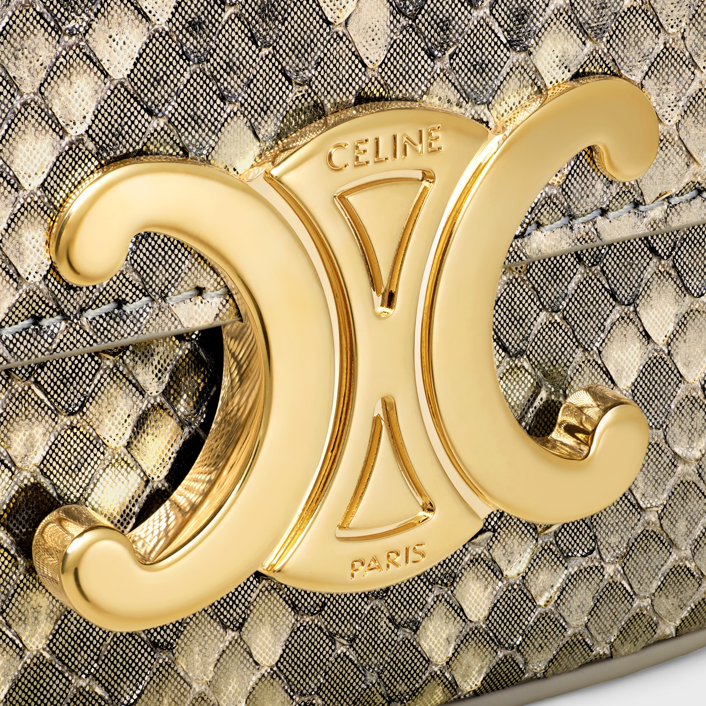 MINI CHAIN CLAUDE IN PEARLY PYTHON - NATURAL | CELINE