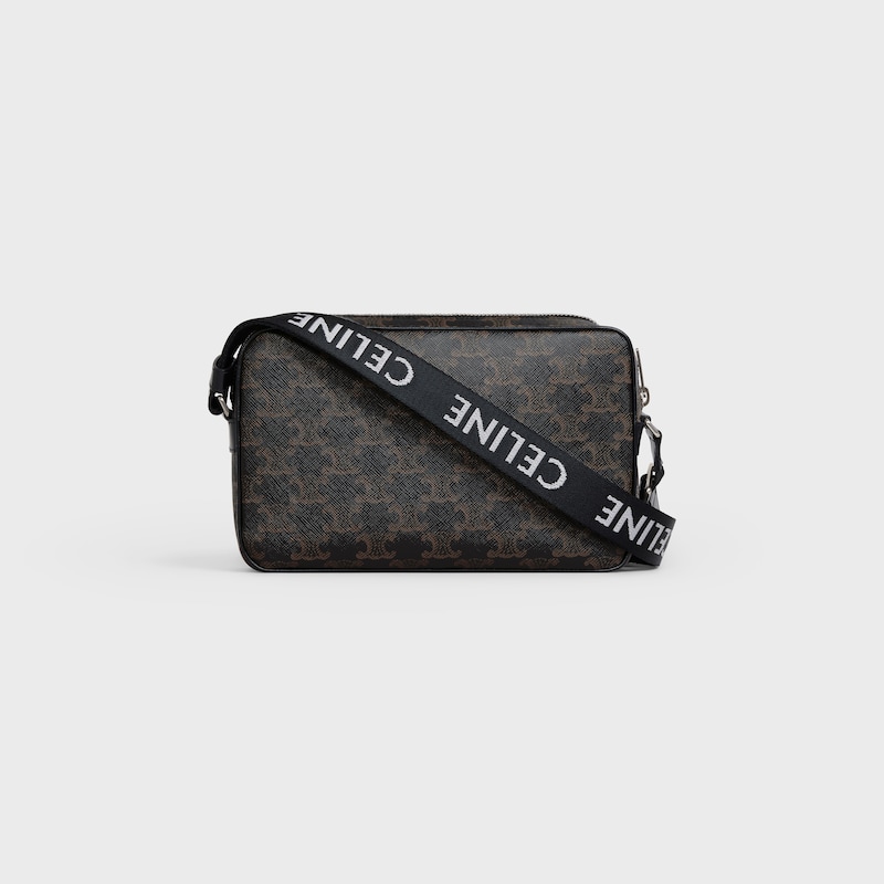 BOLSO MESSENGER MEDIANO DE LONA TRIOMPHE Y PIEL DE BECERRO - NEGRO - LONA TRIOMPHE - 1 | CELINE