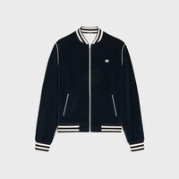 triomphe teddy jacket in velvet jersey - MIDNIGHT/ ECRU -  - 1 | CELINE
