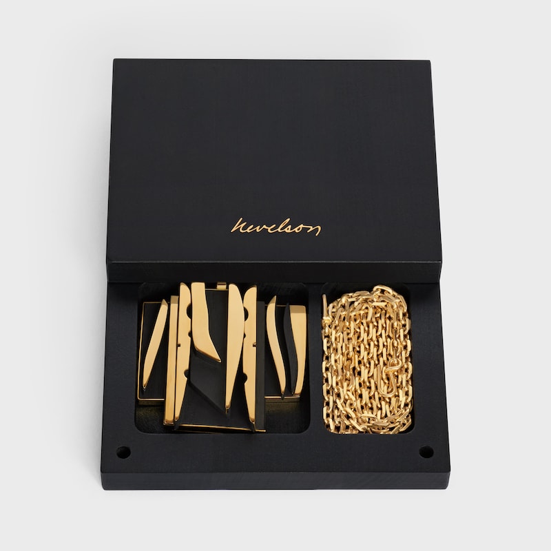 鍍金銀及橡樹木Celine Nevelson Project頸鍊 - 金色 / 黑色 - 项链 - 1 | CELINE