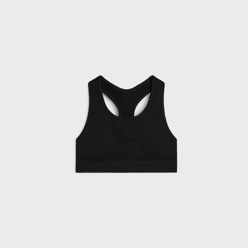 Triomphe bra in technical jersey - BLACK -  - 1 | CELINE
