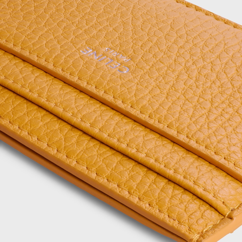 CARD HOLDER IN GRAINED CALFSKIN - MERIGOLD - COIN AND CARD HOLDERS - 1 | CELINE