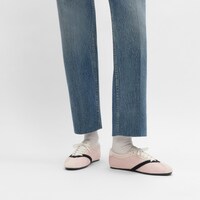 THE FLAT SNEAKER IN GROS GRAIN, VELVET, SUEDE GOATSKIN AND LAMBSKIN - PINK / BLACK -  - 2 | CELINE