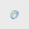 CELINE 레 퀴르 더블 팔찌 - 카프스킨 & 골드 피니시 브라스 - GOLD / PALE BLUE -  - 2 | CELINE