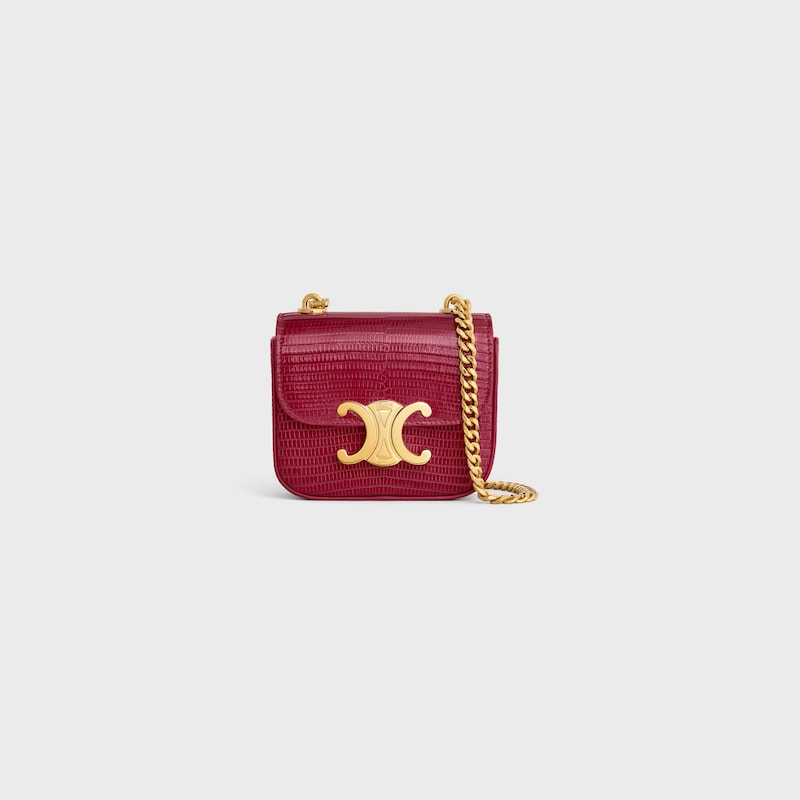 MINI CHAIN CLAUDE in LIZARD - CARMIN - MORE LINES - 1 | CELINE