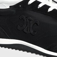 CELINE RACER LOW LACE-UP SNEAKER WITH TRIOMPHE IN NYLON, SUEDE CALFSKIN AND CALFSKIN - BLACK -  - 1 | CELINE