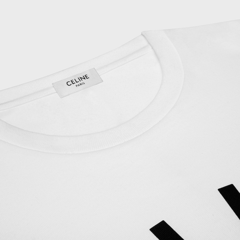 t-shirt IN cotton jersey - OPTIC WHITE/BLACK -  - 1 | CELINE