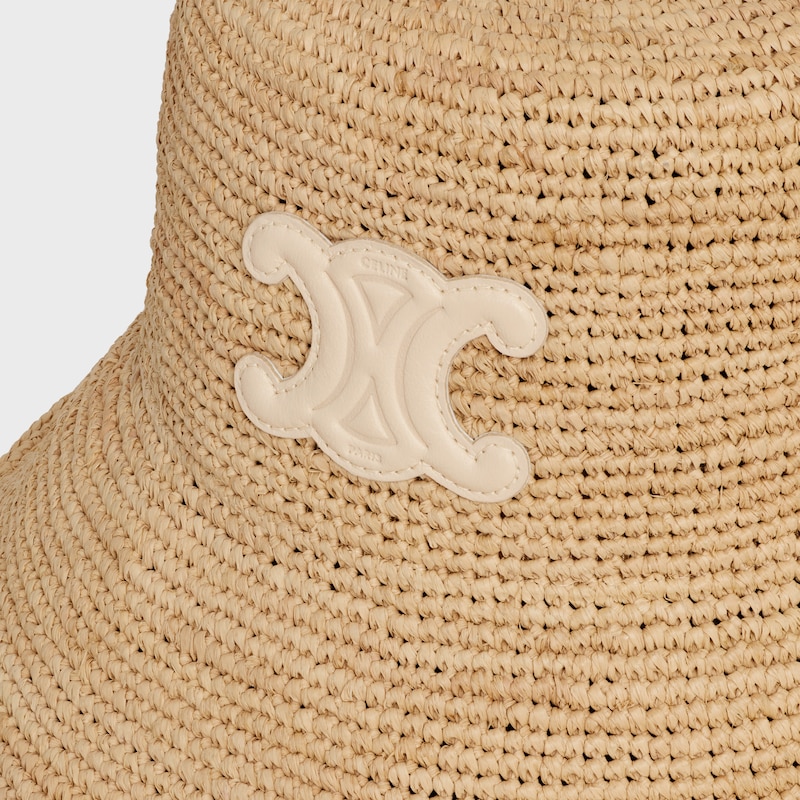 TRIOMPHE BUCKET HAT IN raffia - HONEY/CREAM -  - 1 | CELINE