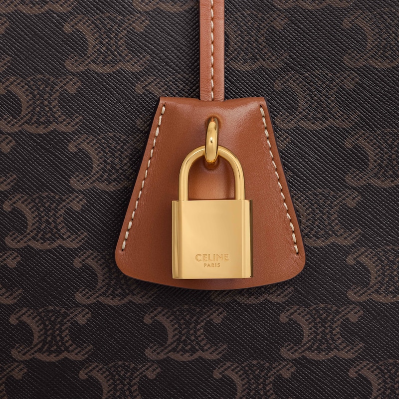 標誌印花及牛皮革掛衣袋 - 棕黃色 - GIFT FINDER - 1 | CELINE