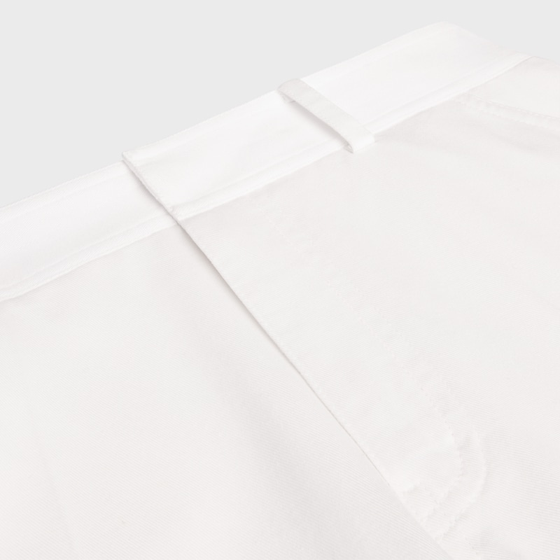 trousers IN cotton twill - OFF WHITE -  - 1 | CELINE