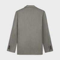 classic jacket em flanela riscada - BETON/ANTHRACITE - 2 | CELINE