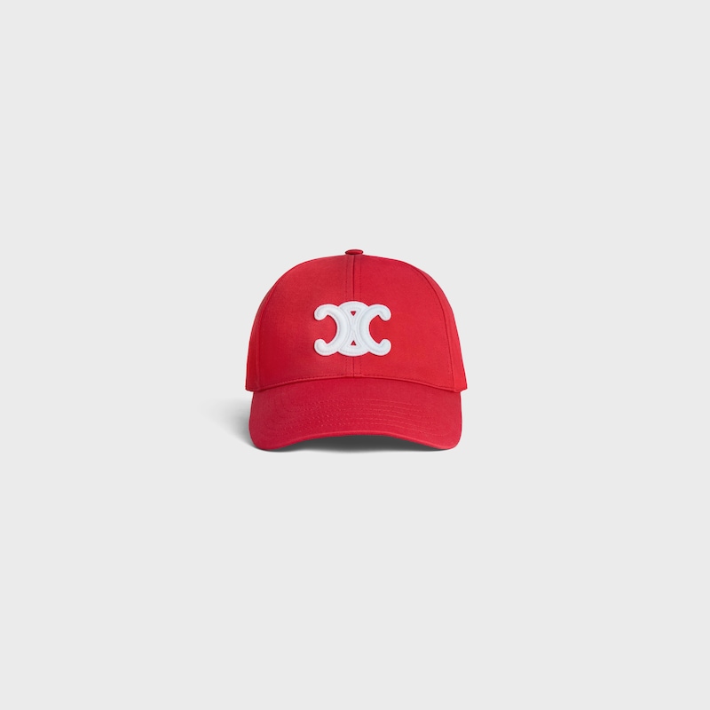 triomphe baseball cap IN cotton gabardine - BRIGHT RED -  - 1 | CELINE
