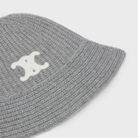 BONNET CLOCHE triomphe CACHEMIRE - MEDIUM GREY -  - 1 | CELINE