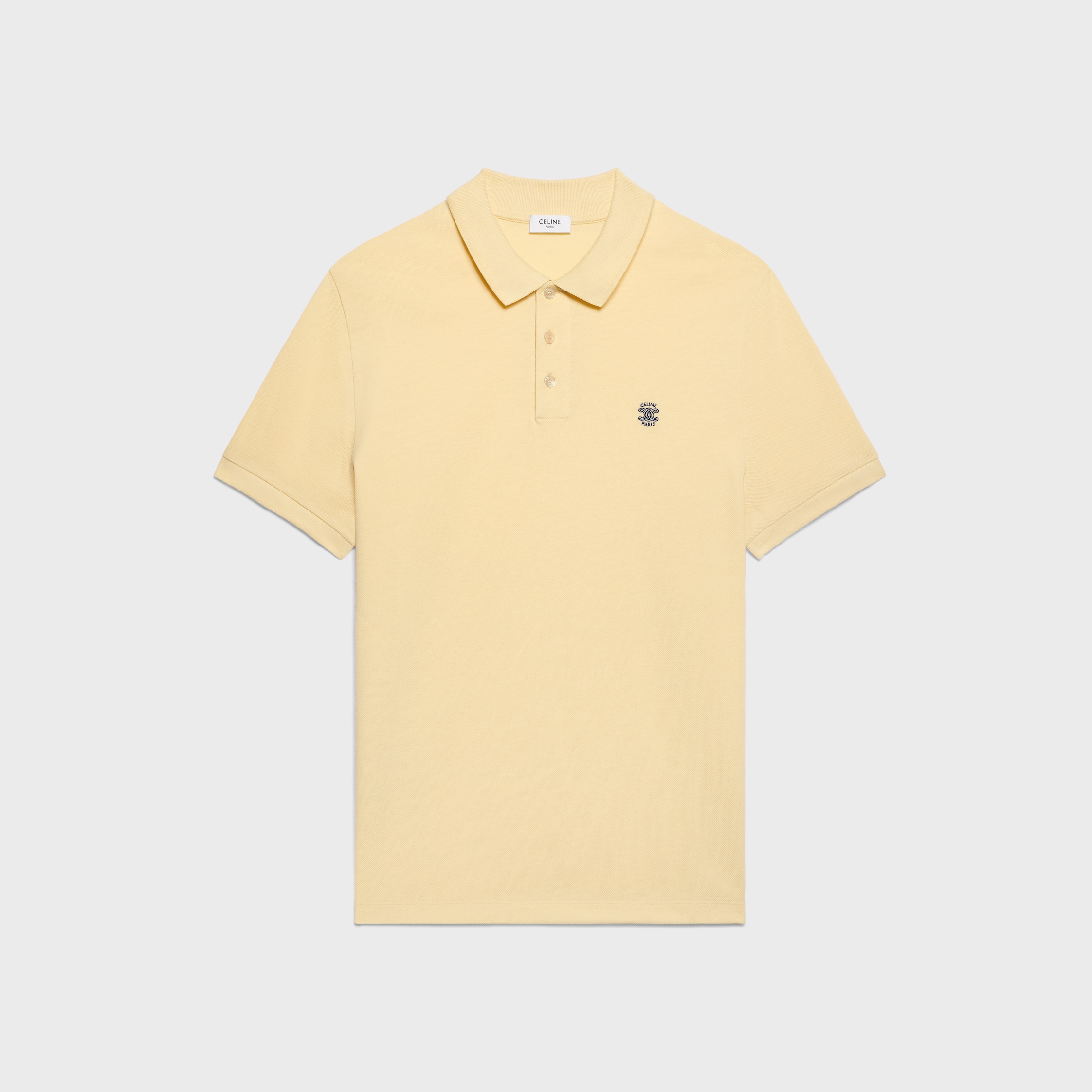 polo shirt IN PIQUE COTTON JERSEY - BUTTER / NAVY | CELINE