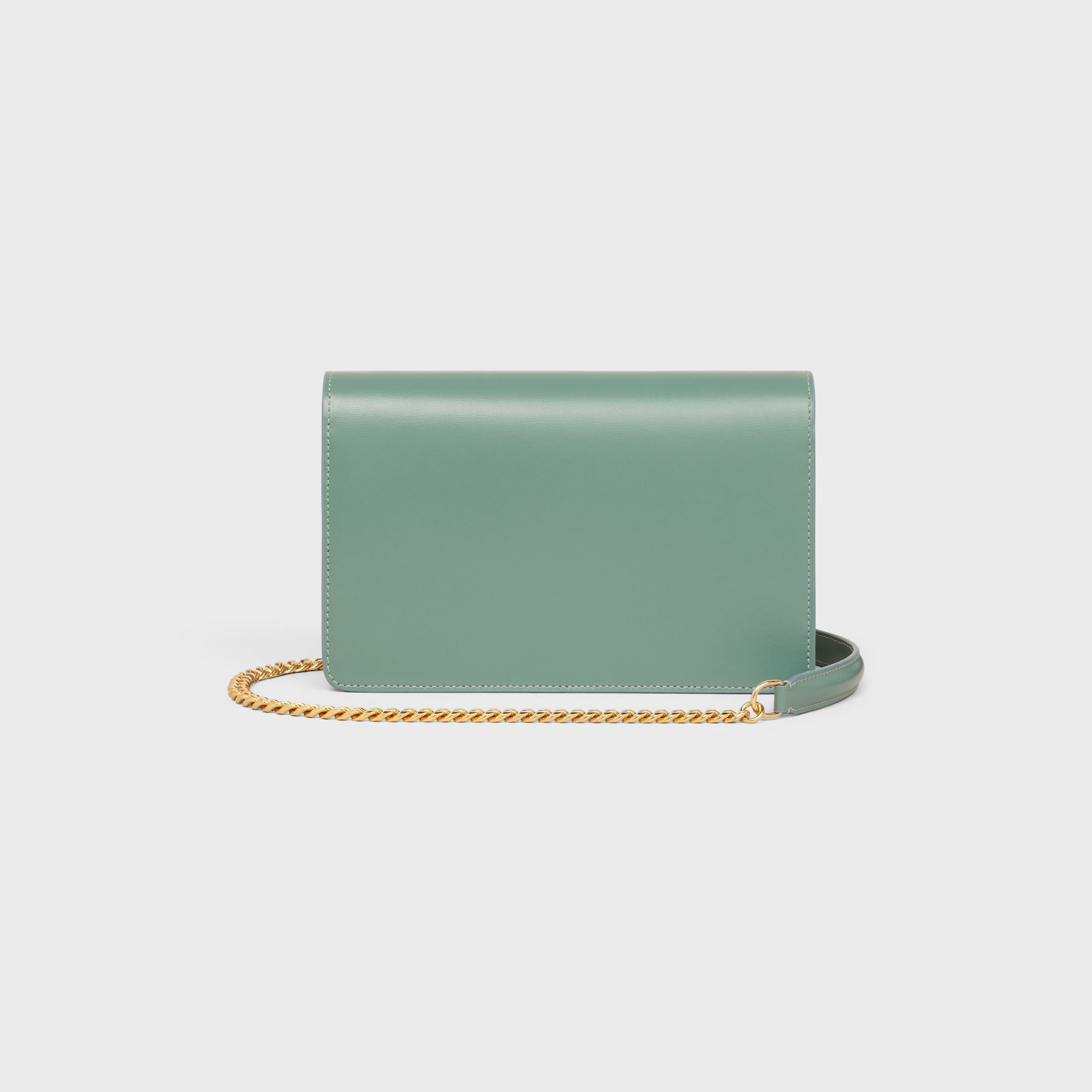 WALLET ON CHAIN MARGO in Shiny calfskin - CELADON | CELINE